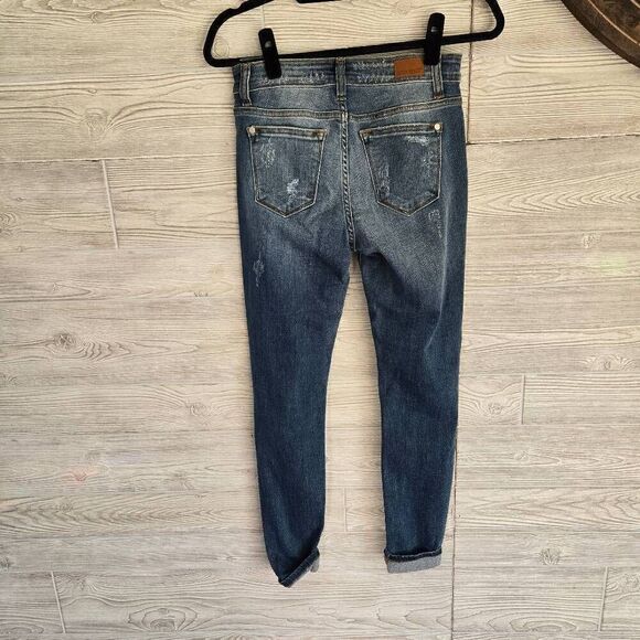 Judy Blue Cheetah Distressed Skinny Fit Womens SZ 5 / 27 - Picture 7 of 8